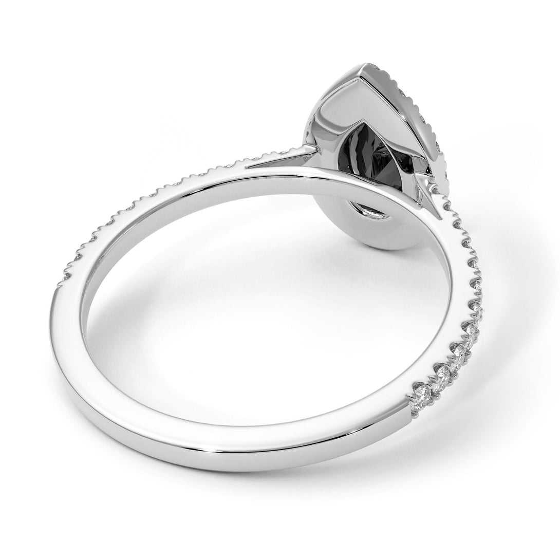 Pear Shaped Halo Diamond Ring - Janet No. 18