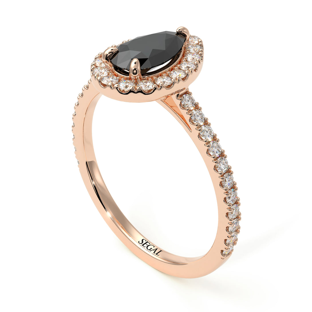 Pear Shaped Halo Diamond Ring - Janet No. 17