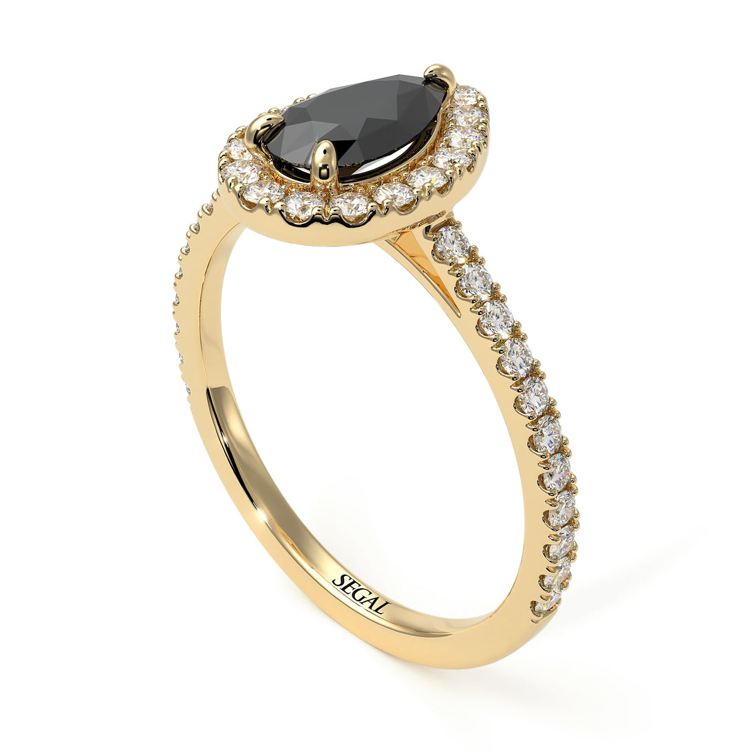Pear Shaped Halo Diamond Ring - Janet No. 16