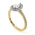 Two Tones Pear Shaped Halo Diamond Ring - Janet No. 8