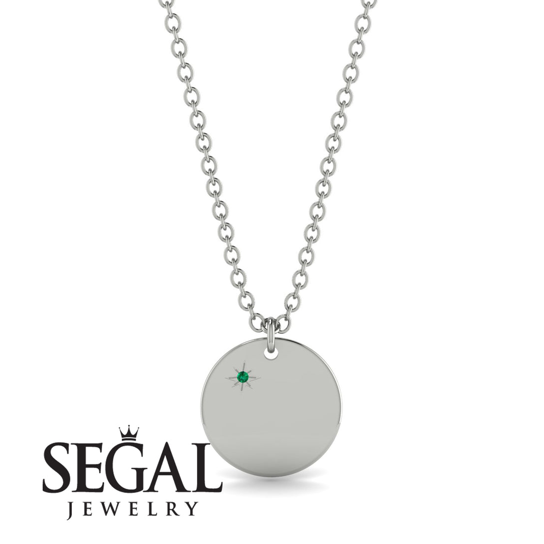 Emerald Gold Round Necklace - Ariella No. 6