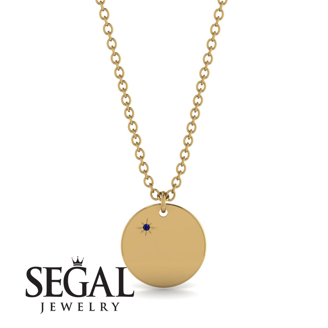 Sapphire Gold Round Necklace - Ariella No. 13