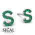 Personalised Initial Emerald Earrings - Gloria No. 6 image 2