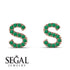 Personalised Initial Emerald Earrings - Gloria No. 5