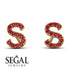 Personalised Initial Ruby Earrings - Gloria No. 10 image 6
