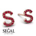 Personalised Initial Ruby Earrings - Gloria No. 11 image 2