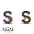 Personalised Initial Sapphire Earrings - Gloria No. 13