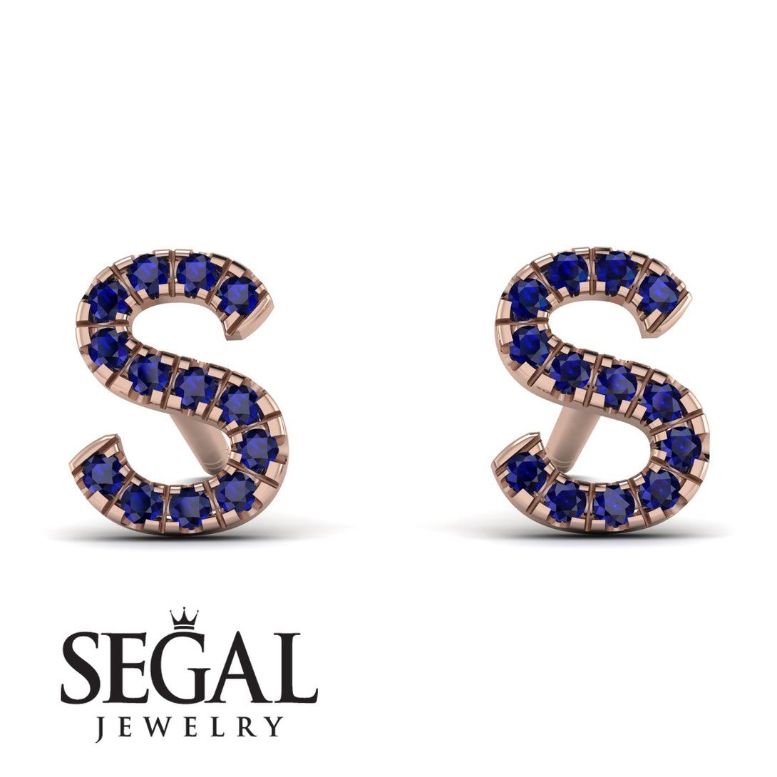 Personalised Initial Sapphire Earrings - Gloria No. 14