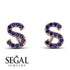 Personalised Initial Sapphire Earrings - Gloria No. 14