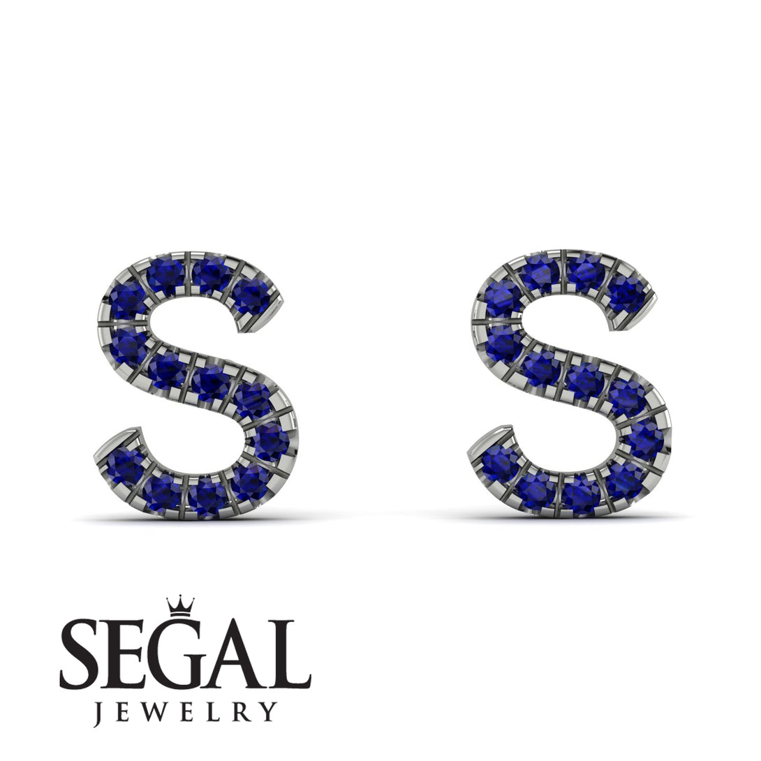 Personalised Initial Sapphire Earrings - Gloria No. 15