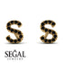 Personalised Initial Black Diamond Earrings - Gloria No. 7 image 6