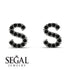 Personalised Initial Black Diamond Earrings - Gloria No. 9