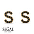 Personalised Initial Black Diamond Earrings - Gloria No. 7