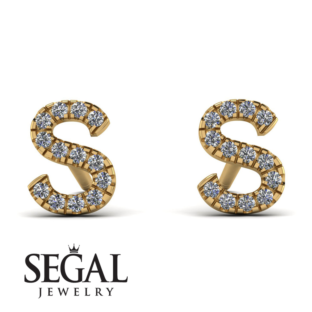 Personalised Initial Diamond Earrings - Gloria No. 1