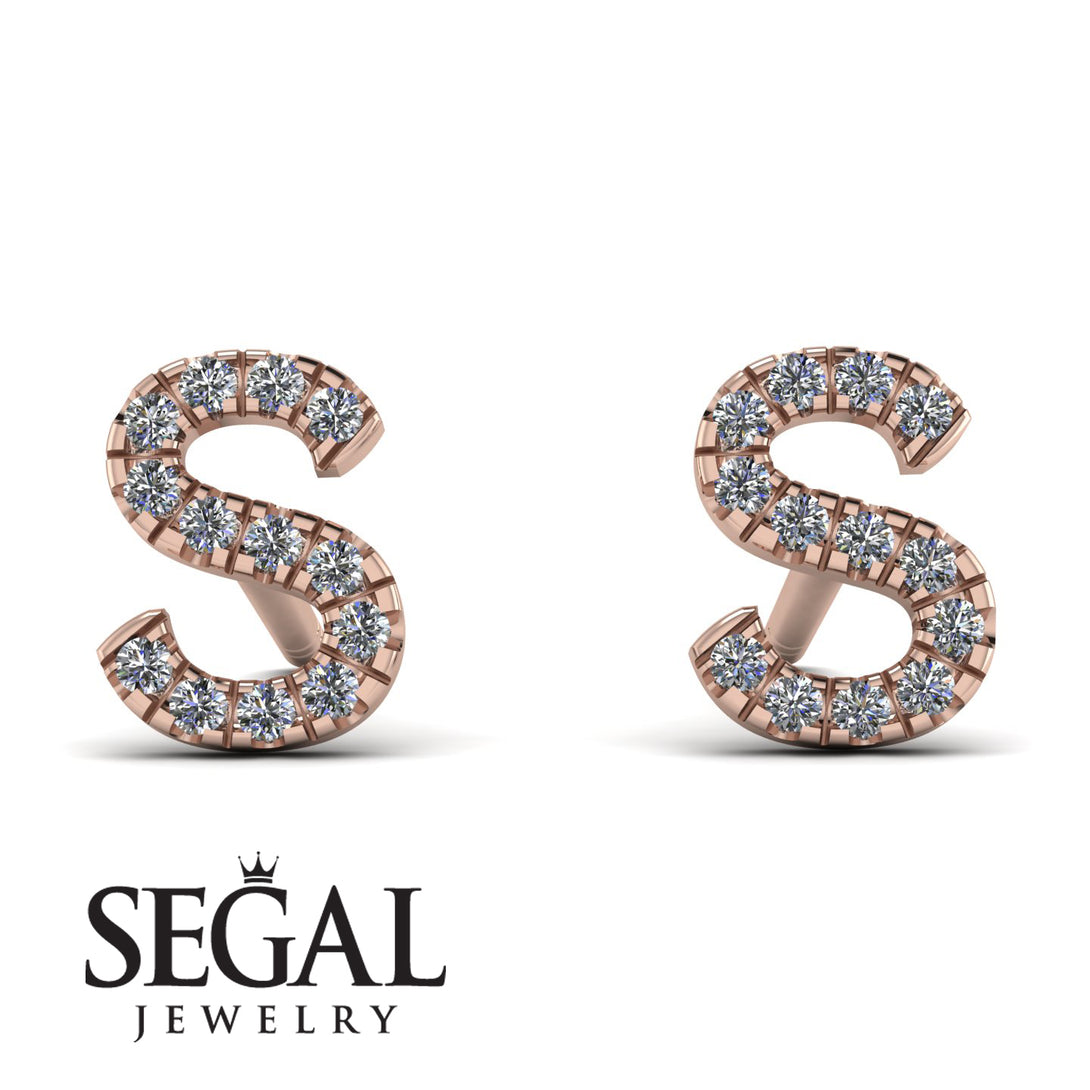 Personalised Initial Diamond Earrings - Gloria No. 2