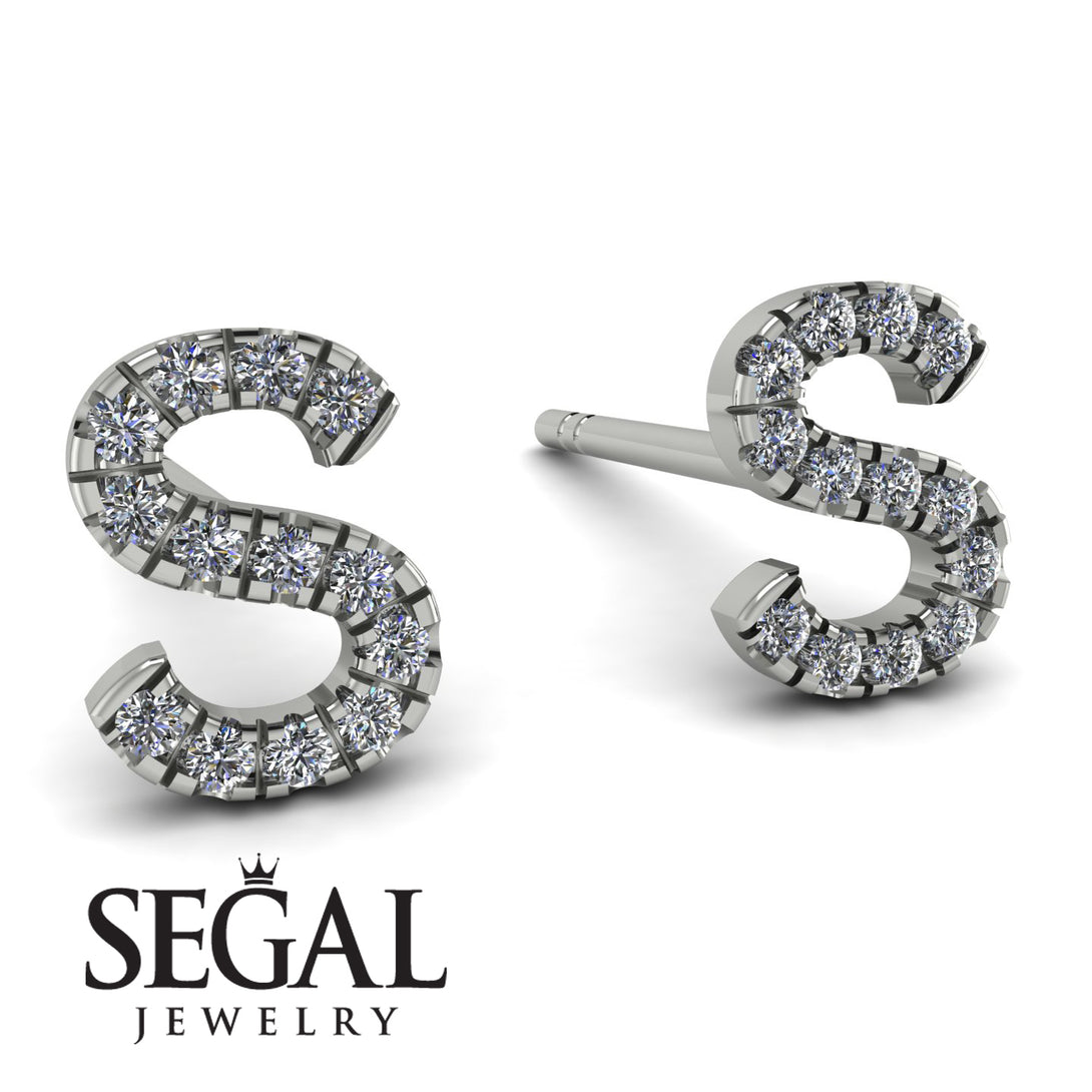 Personalised Initial Diamond Earrings - Gloria No. 3