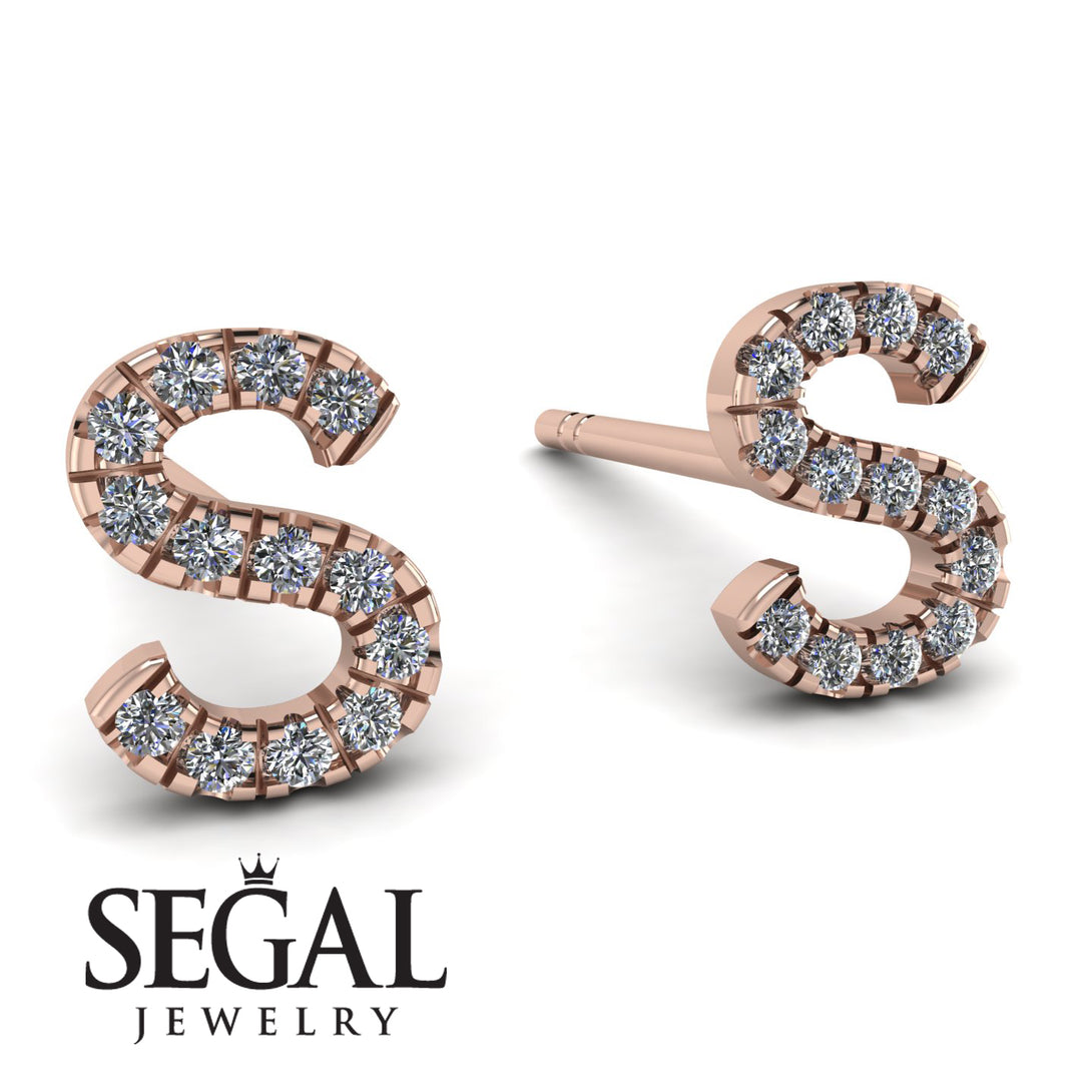 Personalised Initial Diamond Earrings - Gloria No. 2
