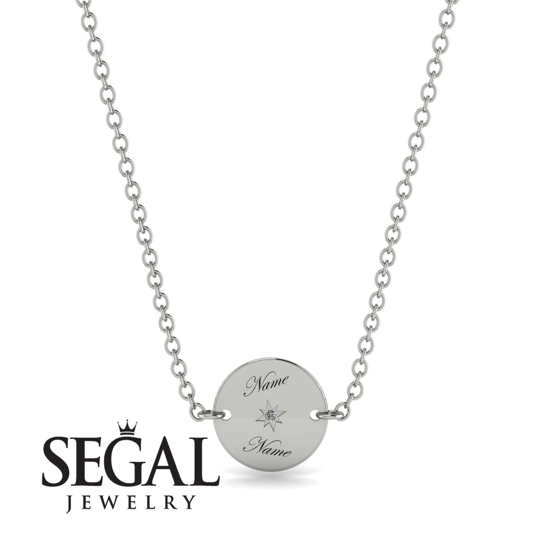 Personalised Round Diamond Necklace - Lena No. 3