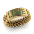 Personalized Emerald Chain Ring - Lucia No. 4