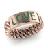 Personalized Emerald Chain Ring - Lucia No. 5