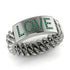 Personalized Emerald Chain Ring - Lucia No. 6