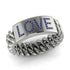 Personalized Sapphire Chain Ring - Lucia No. 15