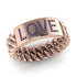Personalized Sapphire Chain Ring - Lucia No. 14