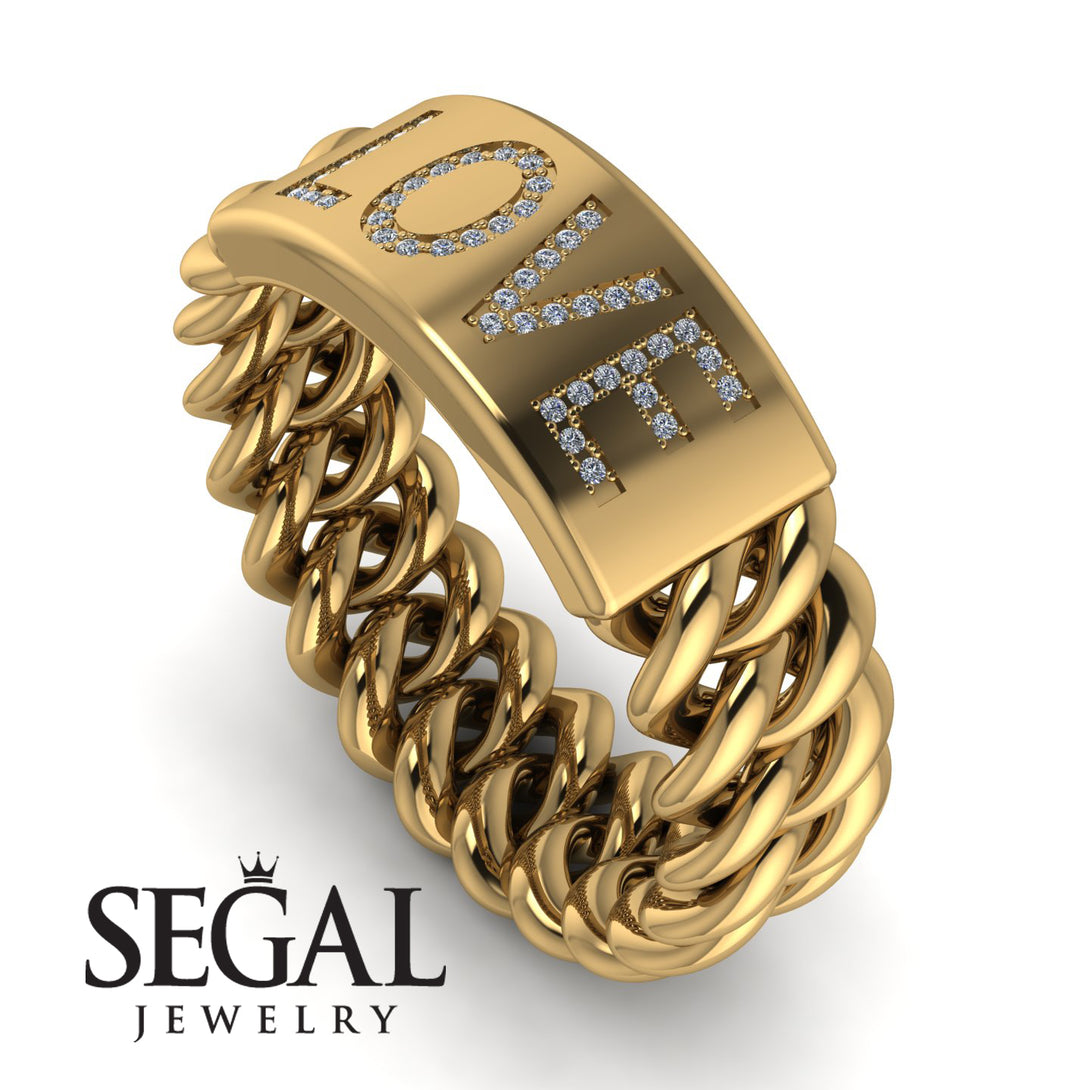 Personalized Diamond Chain Ring - Lucia No. 1