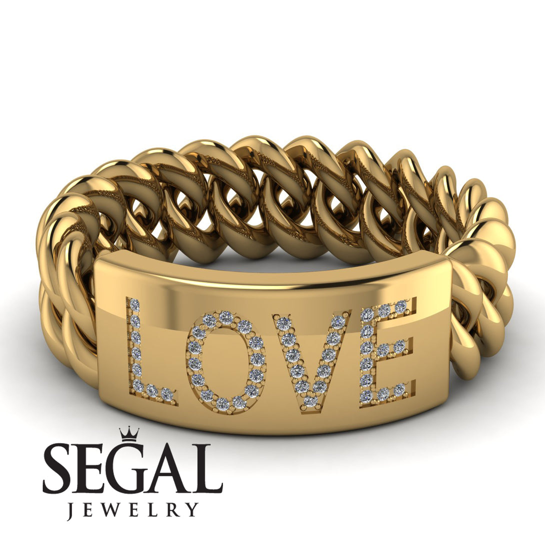 Personalized Diamond Chain Ring - Lucia No. 1