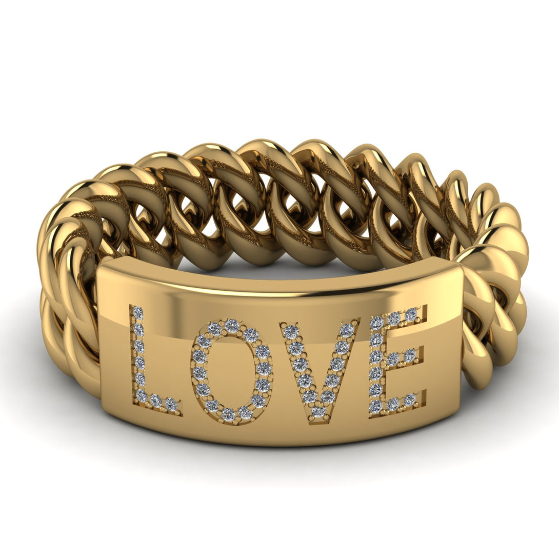 Personalized Diamond Chain Ring - Lucia No. 1