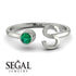 Personalized Open Emerald Ring - Finley No. 6