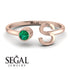 Personalized Open Emerald Ring - Finley No. 5
