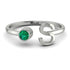 Personalized Open Emerald Ring - Finley No. 6