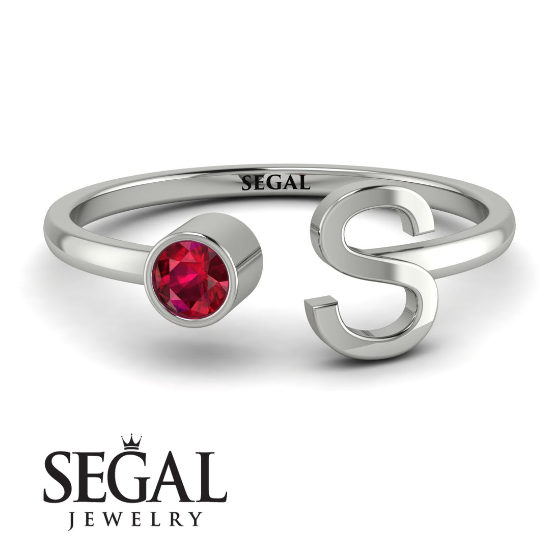 Personalized Open Ruby Ring - Finley No. 12
