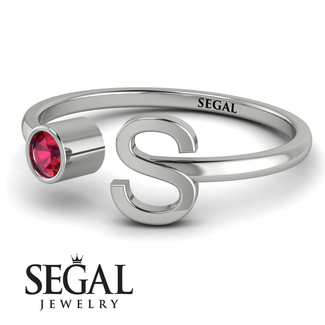 Personalized Open Ruby Ring - Finley No. 12