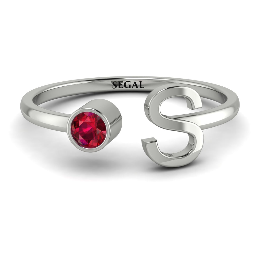 Personalized Open Ruby Ring - Finley No. 12