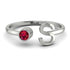Personalized Open Ruby Ring - Finley No. 12