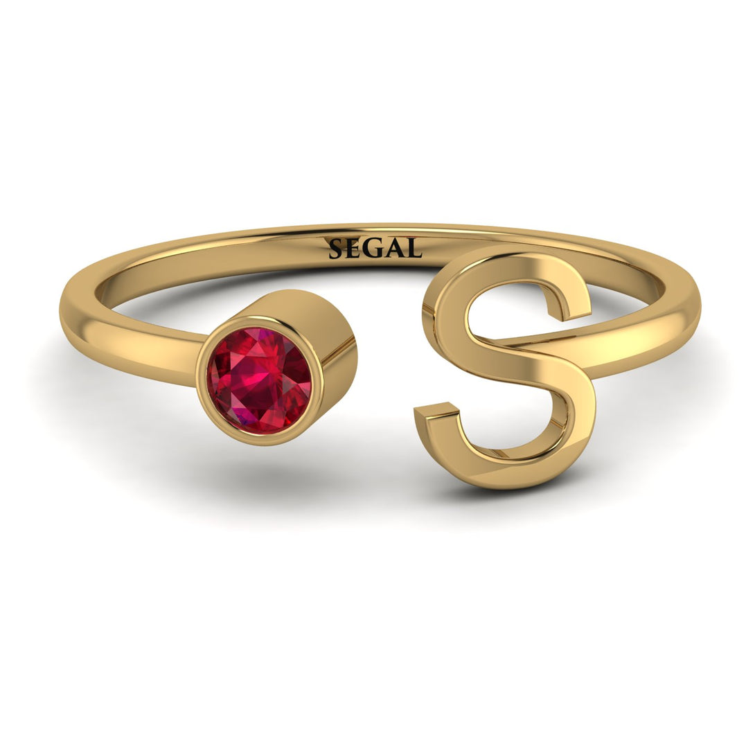 Personalized Open Ruby Ring - Finley No. 10