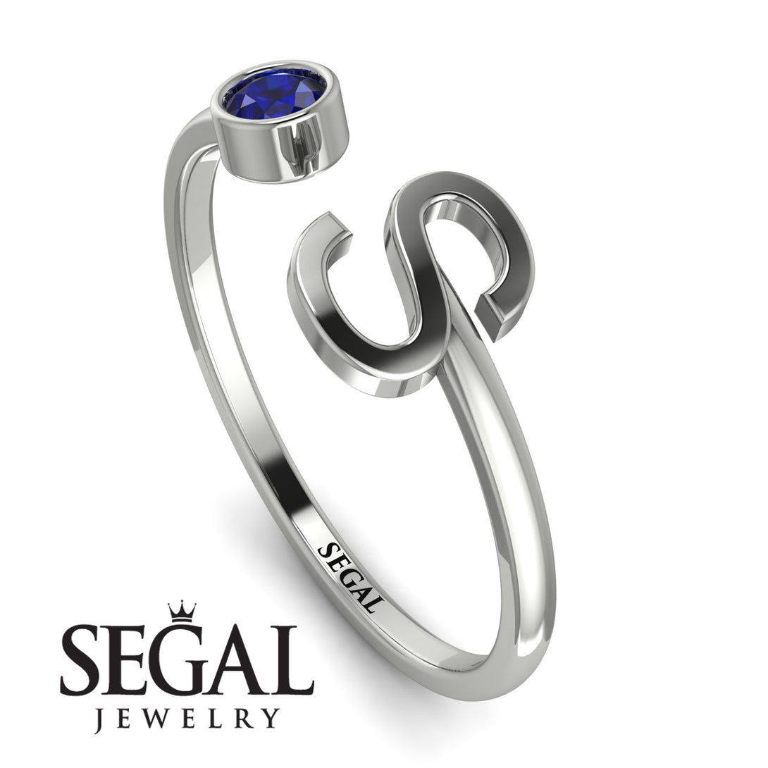 Personalized Open Sapphire Ring - Finley No. 15