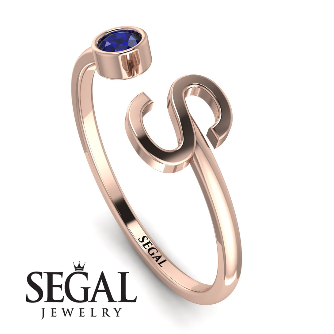 Personalized Open Sapphire Ring - Finley No. 14