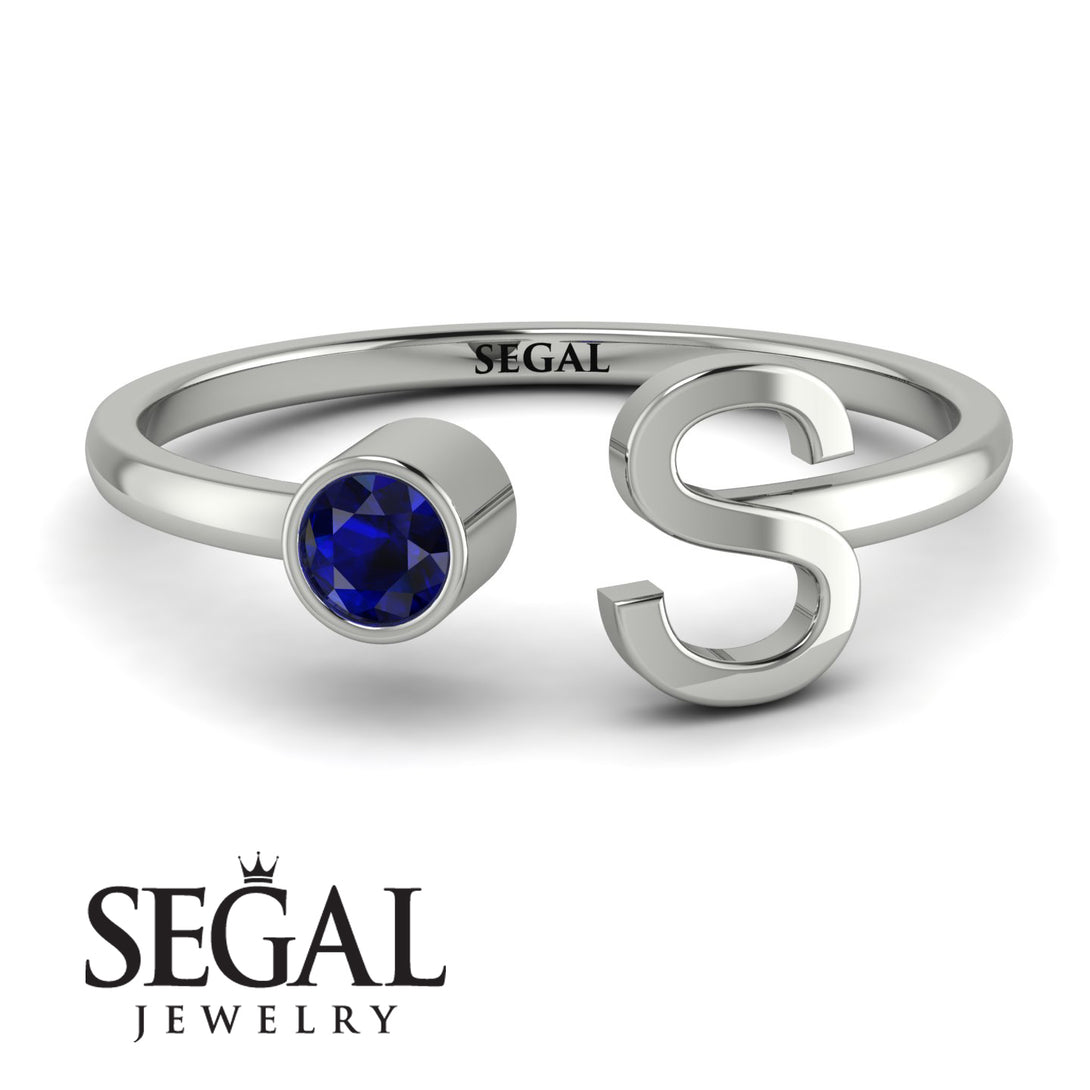 Personalized Open Sapphire Ring - Finley No. 15