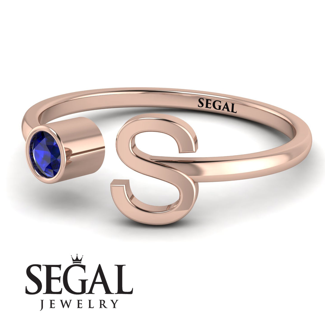 Personalized Open Sapphire Ring - Finley No. 14