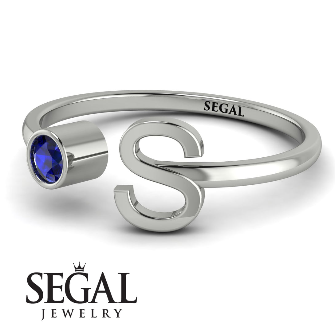 Personalized Open Sapphire Ring - Finley No. 15