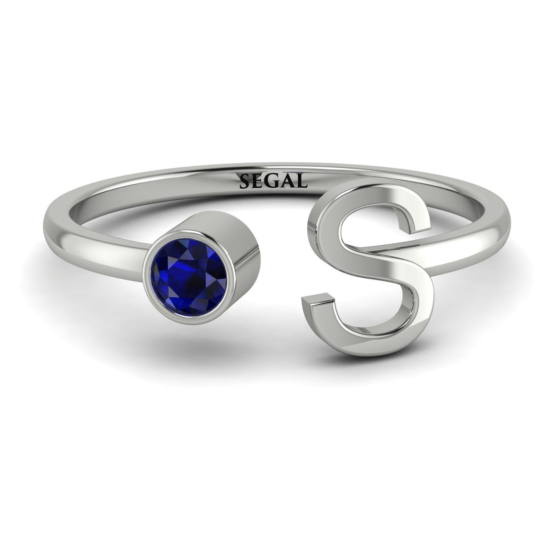 Personalized Open Sapphire Ring - Finley No. 15