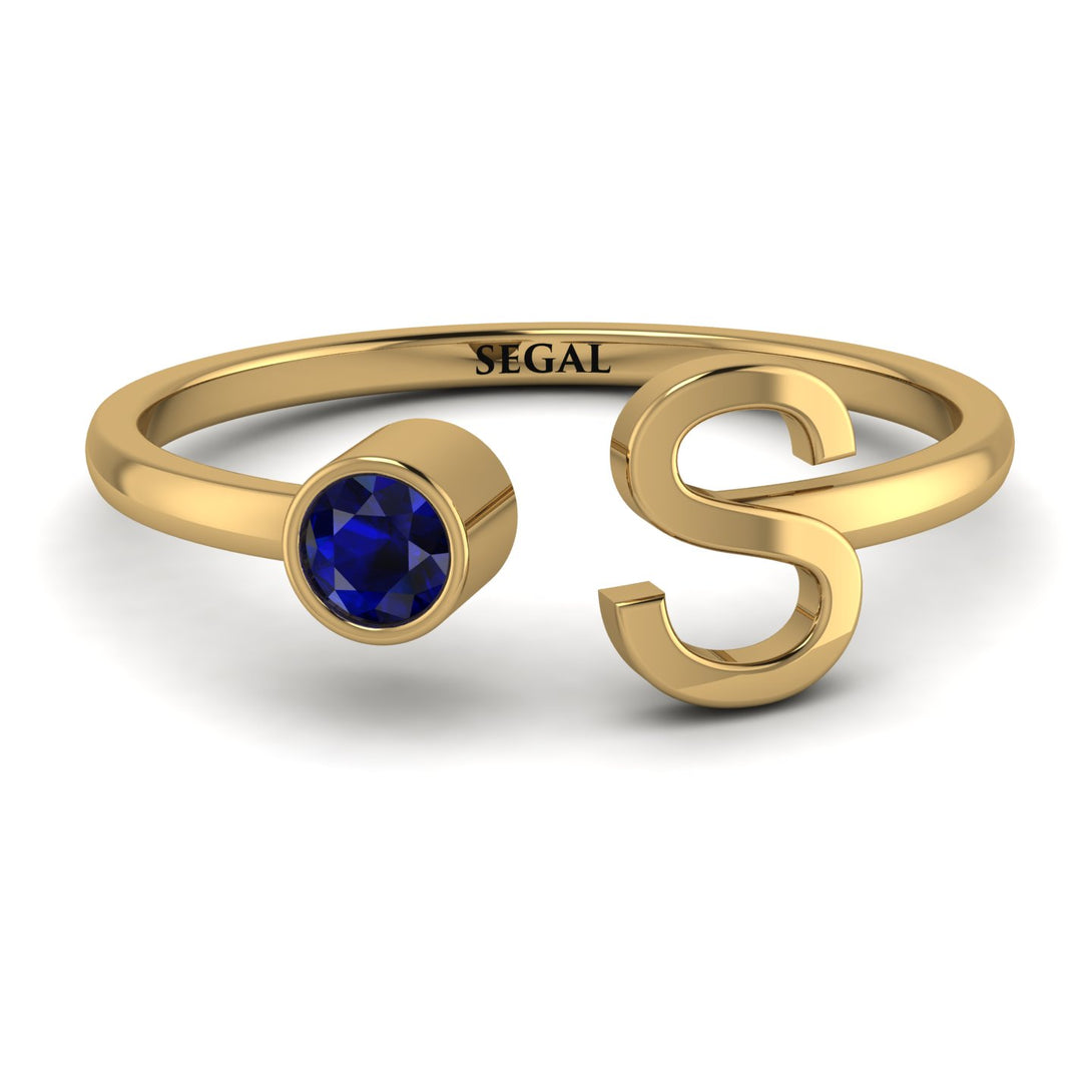 Personalized Open Sapphire Ring - Finley No. 13