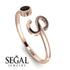 Personalized Open Black Diamond Ring - Finley No. 8
