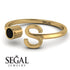 Personalized Open Black Diamond Ring - Finley No. 7