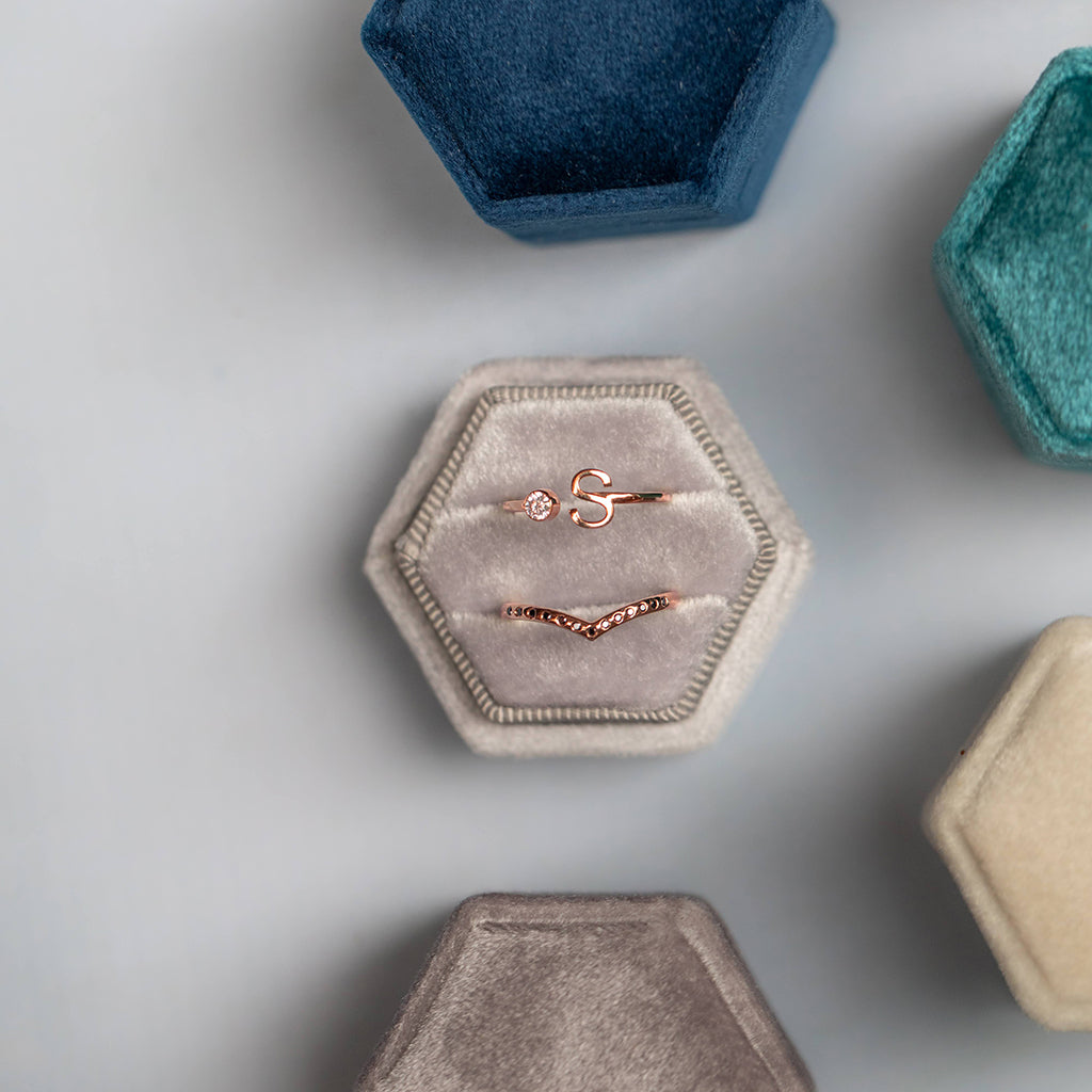 Personalized Open Sapphire Ring - Finley No. 14