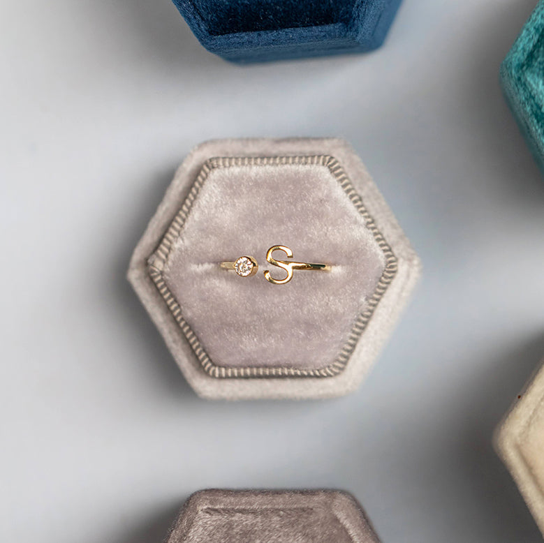 Personalized Open Diamond Ring - Finley No. 1