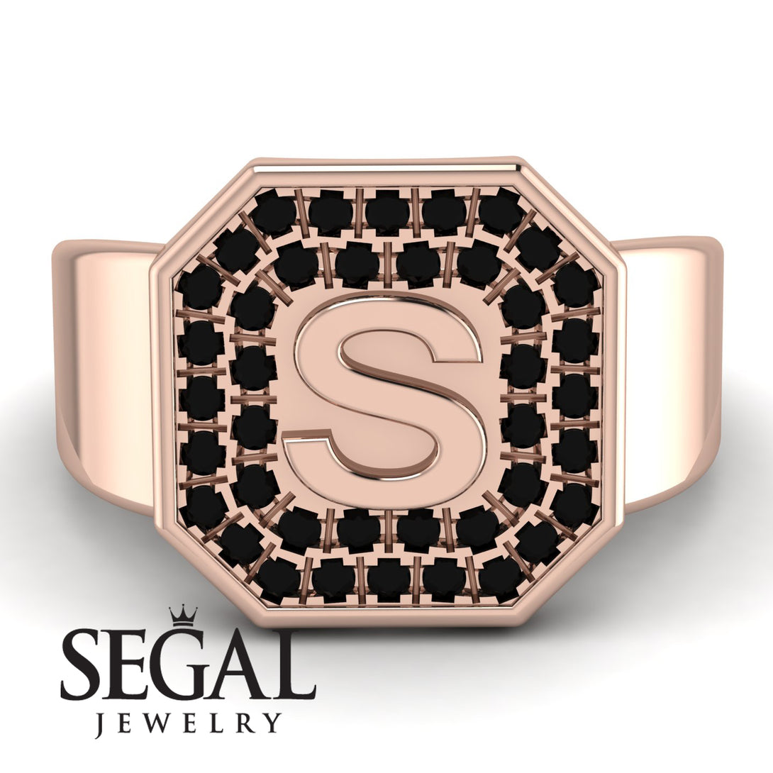 Personalized Signature Black Diamond Ring - Emersyn No. 8